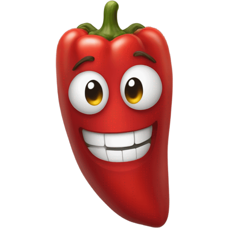 red pepper with happy face emoji