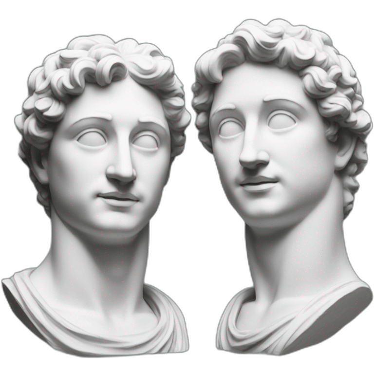 two friends roman statues emoji