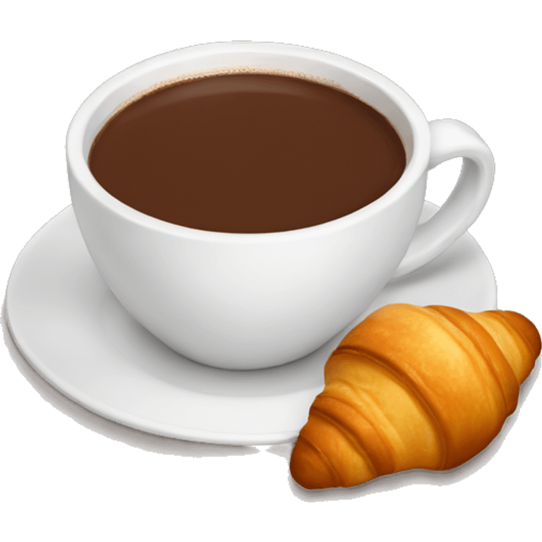 Hot chocolate and croissant  emoji