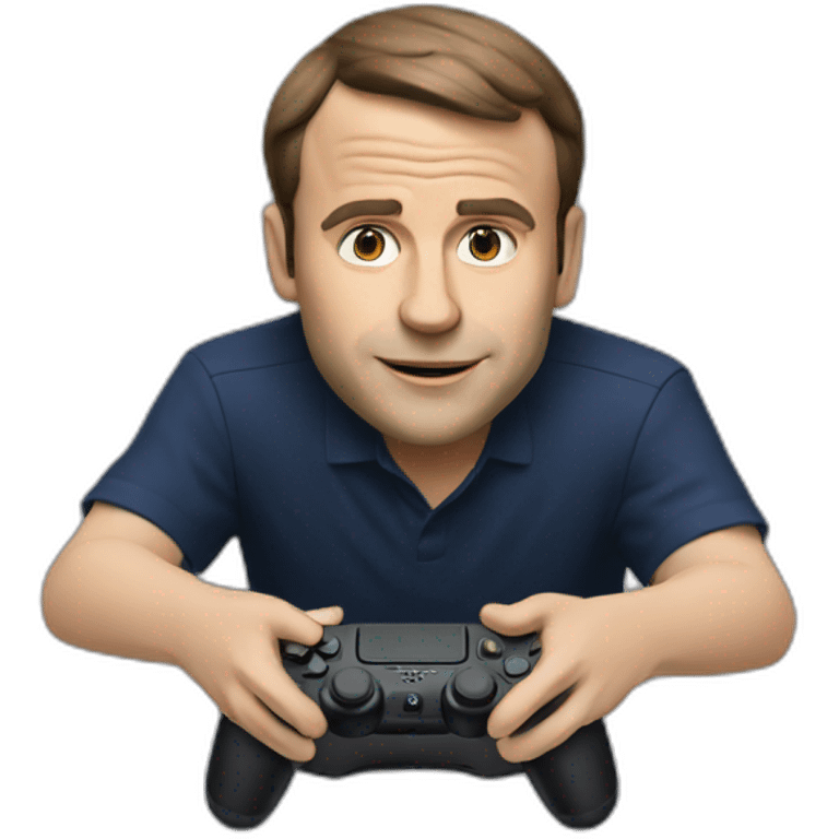 macron playing playstation emoji