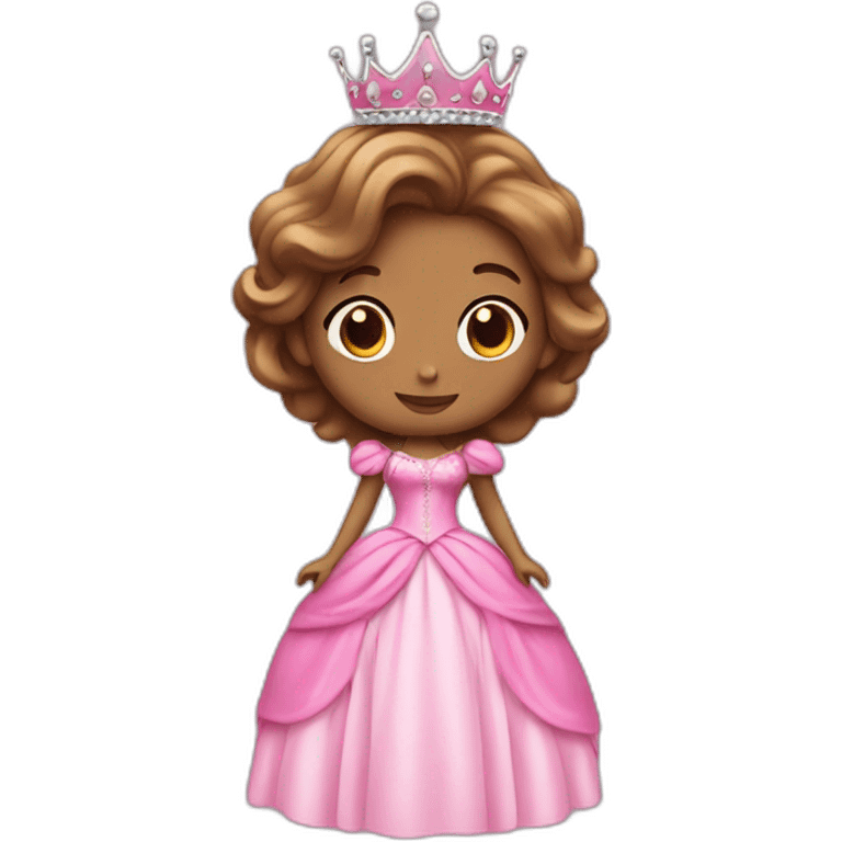 princess with crown and pink princess dress emoji