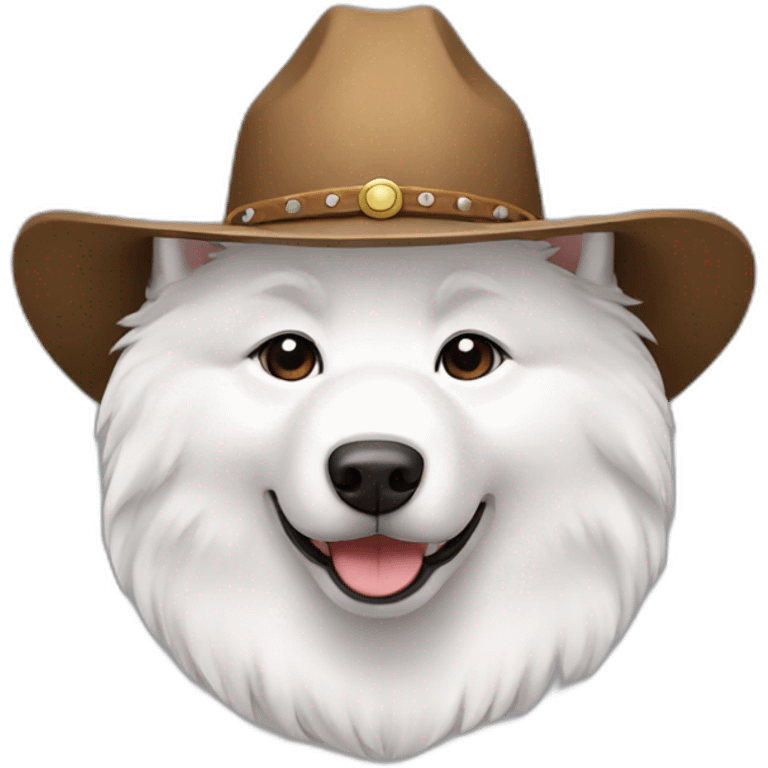 samoyed wearing a cowboy hat emoji