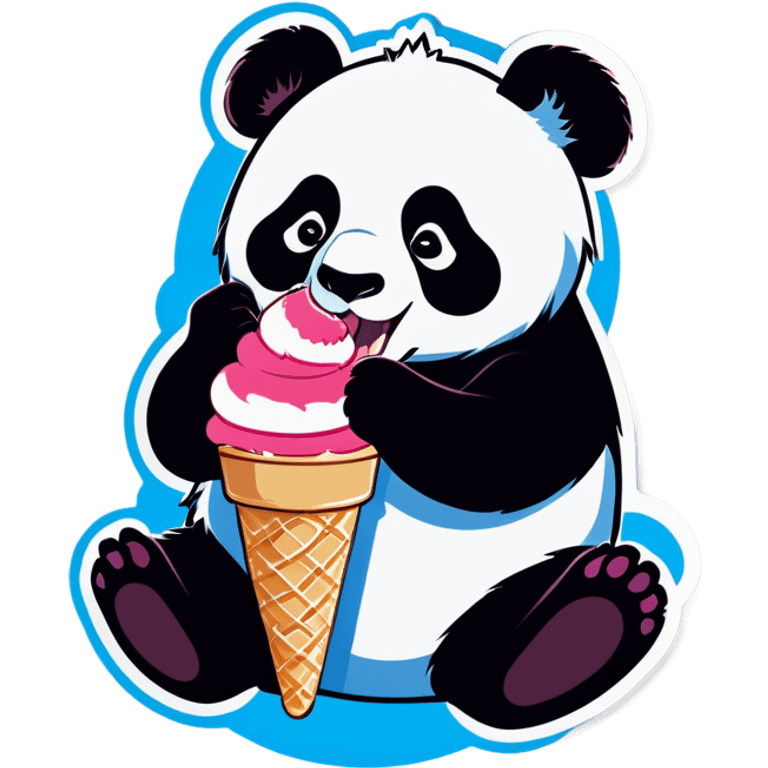 Panda eating ice cream emoji