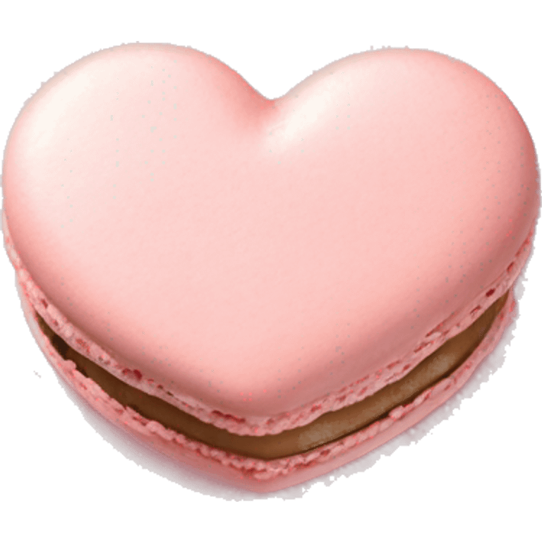 Light pink macaron in the shape of a heart emoji