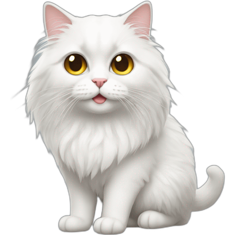 White hairy van turkish cat emoji