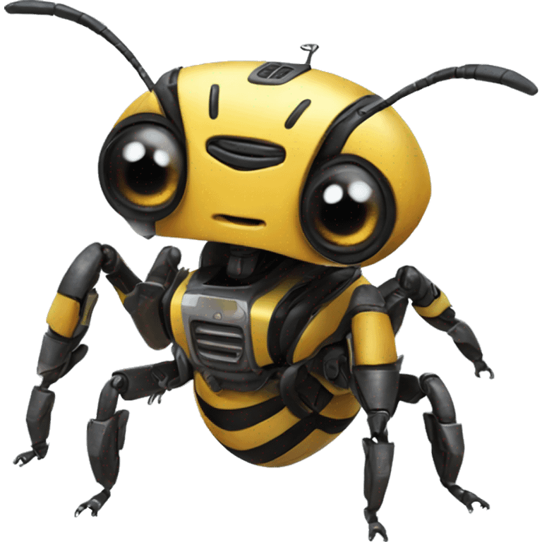 Robot bee, looking like EVE from wall-e emoji