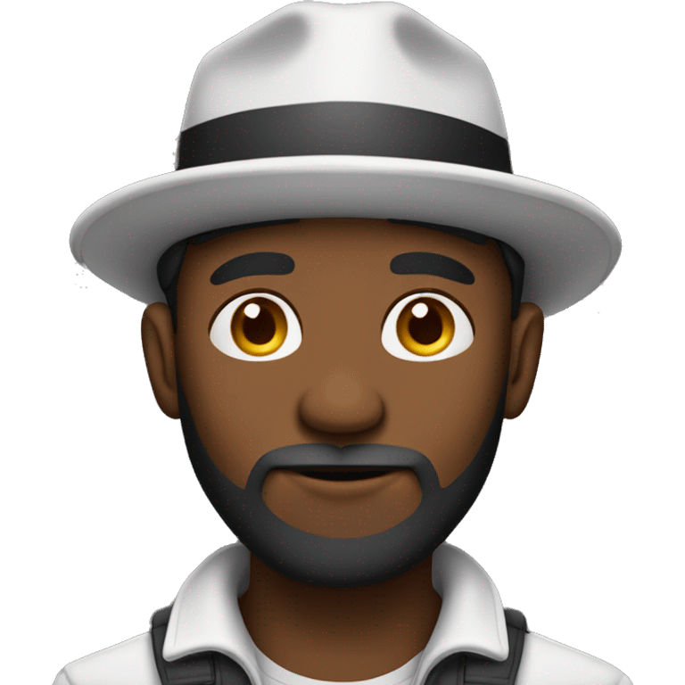 homem negro com boné sem barba emoji