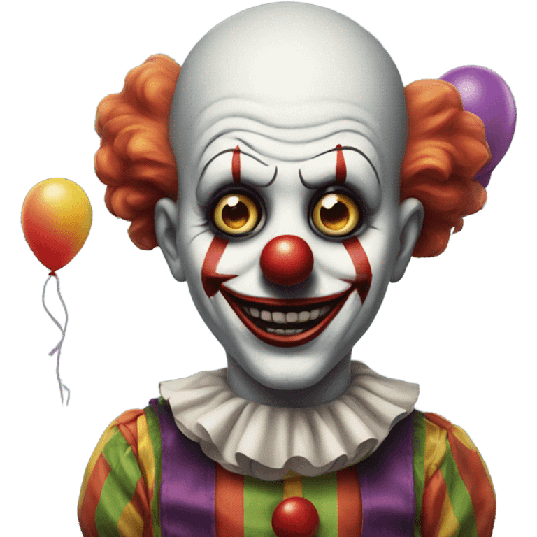 Creepy clown with a ballon emoji