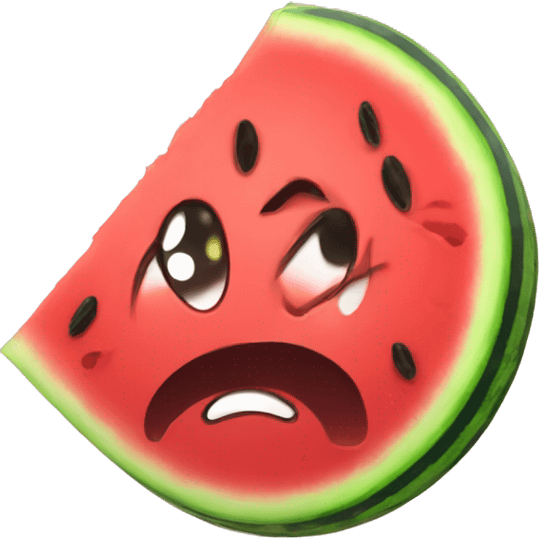 Sad watermelon  emoji