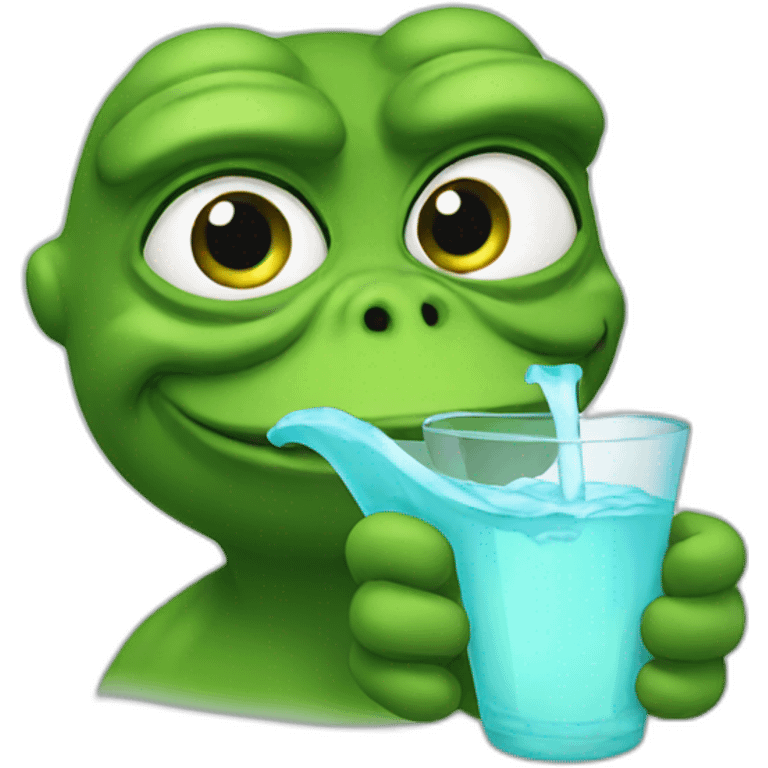 pepe drinking water emoji