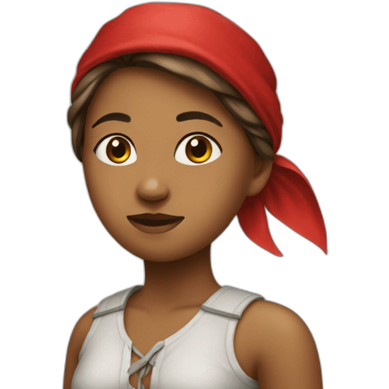 girl with red bandana emoji