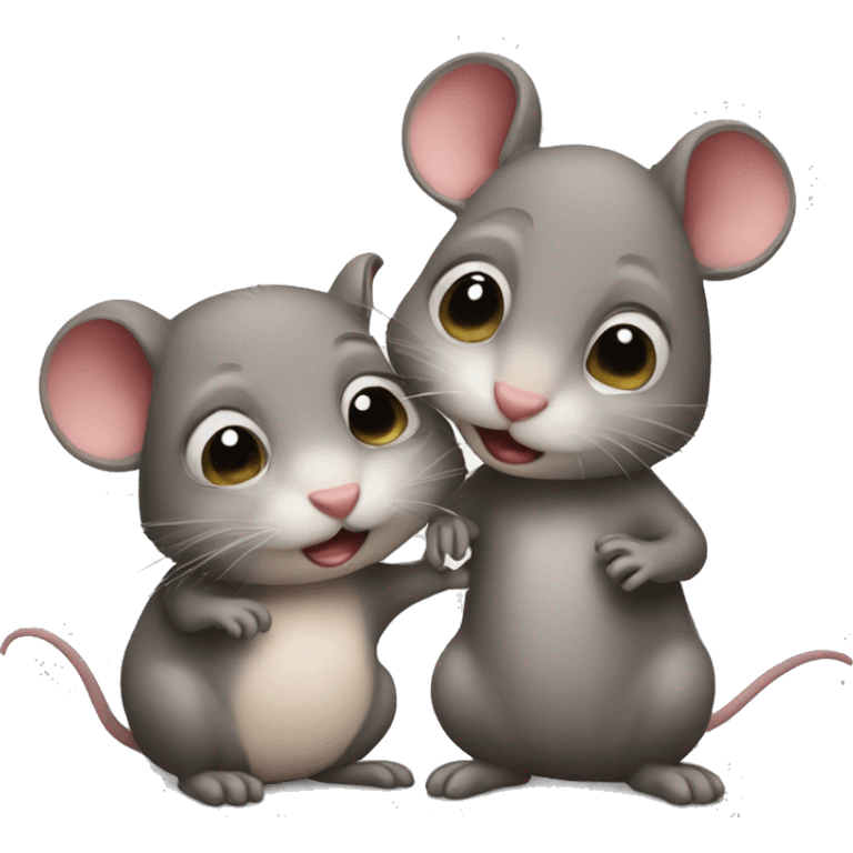 Boy and girl rat in love  emoji