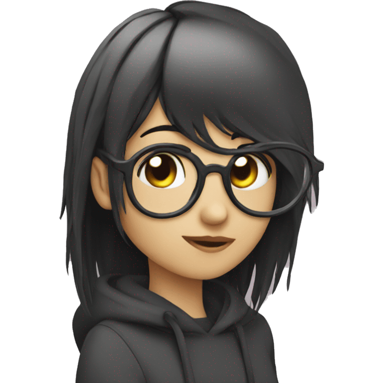 emo girl with glasses emoji