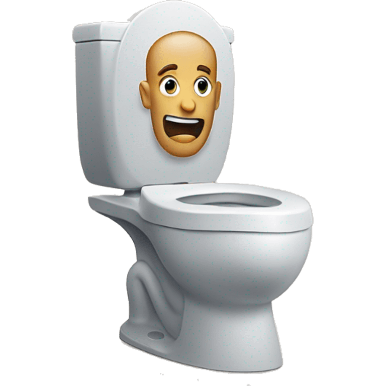 toilet with mans head sticking out emoji