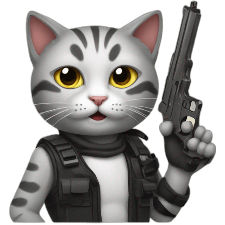 cat with gun emoji