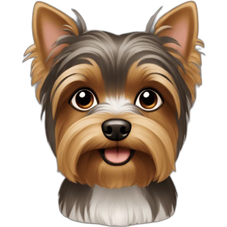 Deep Brown and white Yorkshire Terrier emojis  emoji