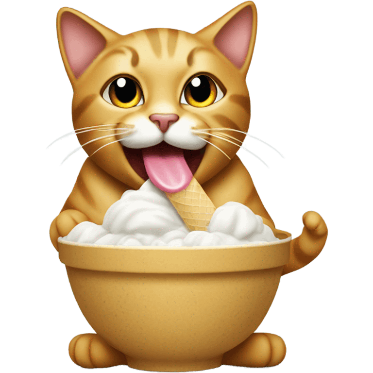 cat eating ice cream emoji