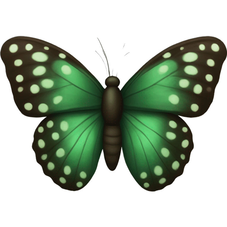 Dark green butterfly with dark brown dots  emoji