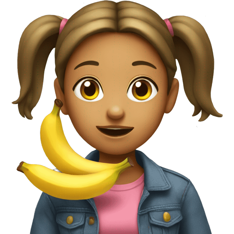 girl eating banana emoji