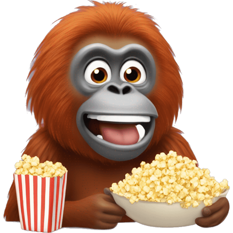 orangutan eating popcorn emoji