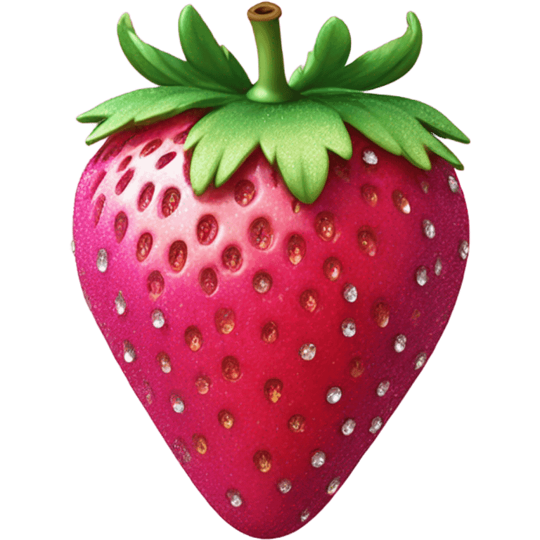 Hot pink realistic strawberry with glitter emoji