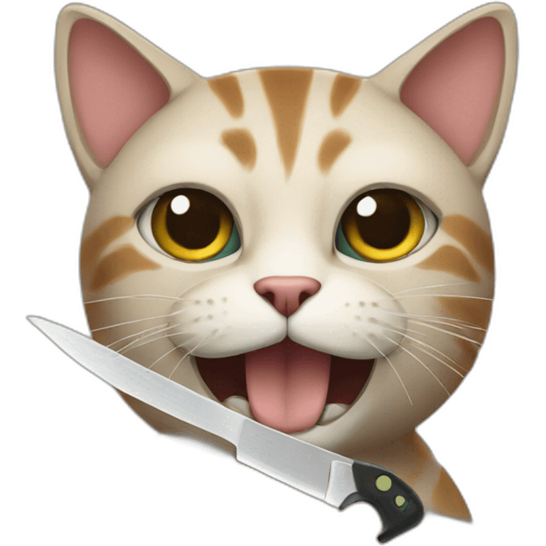 cat with a knife emoji