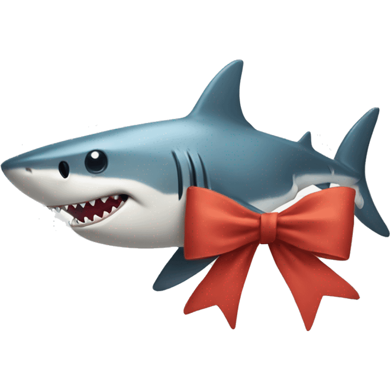 Shark with a  bow on its head  emoji