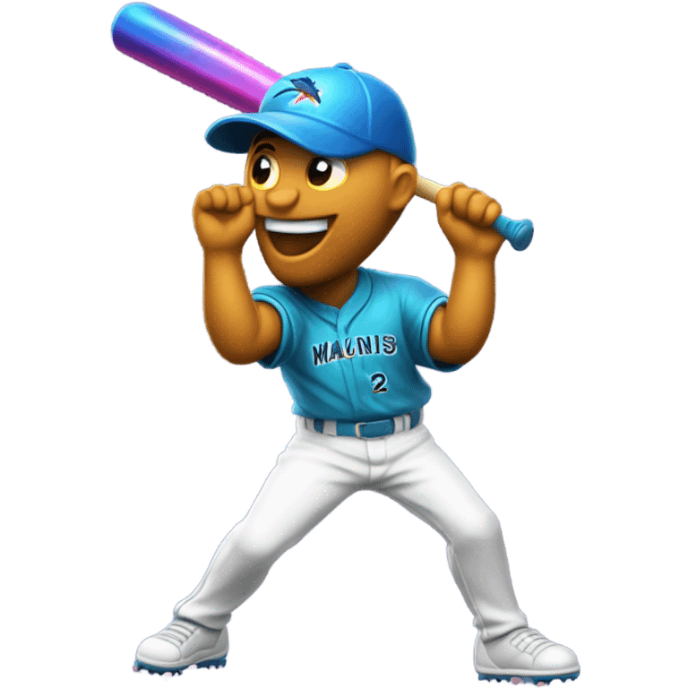 Marlin playing baseball emoji