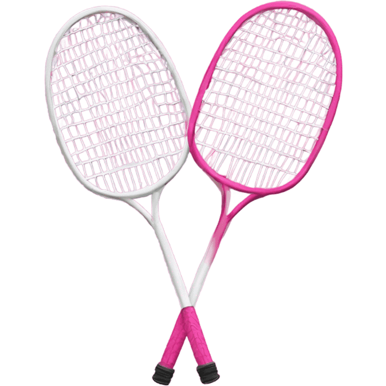 pink badminton rackets with bird emoji