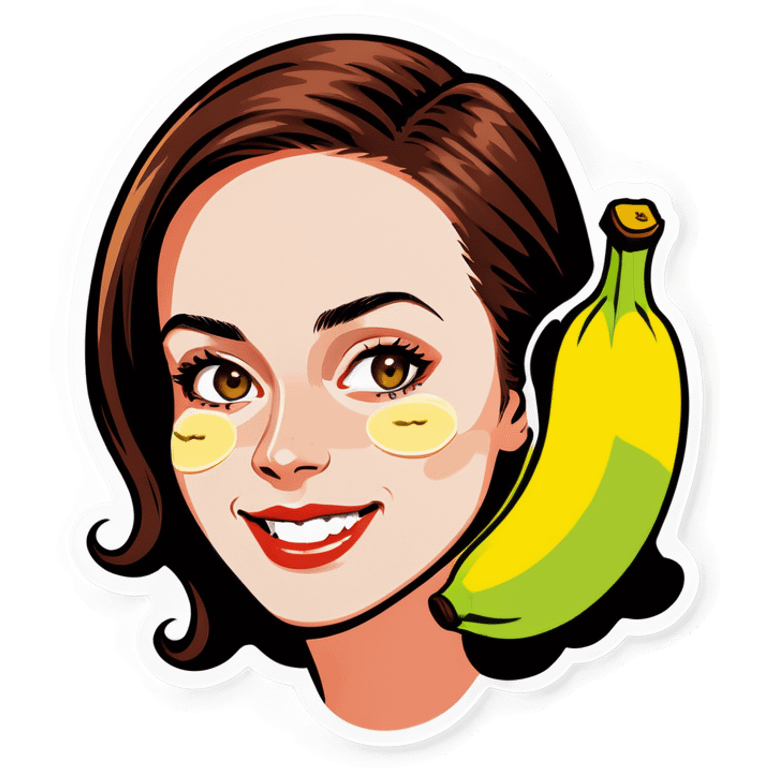 Woman with banana on face emoji