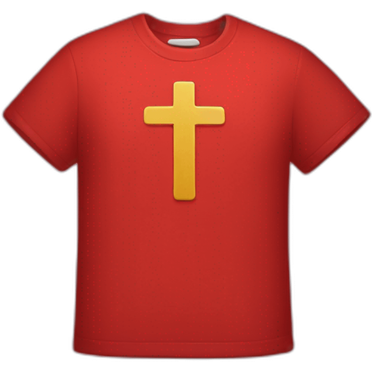 Red T shirt with cross on it emoji