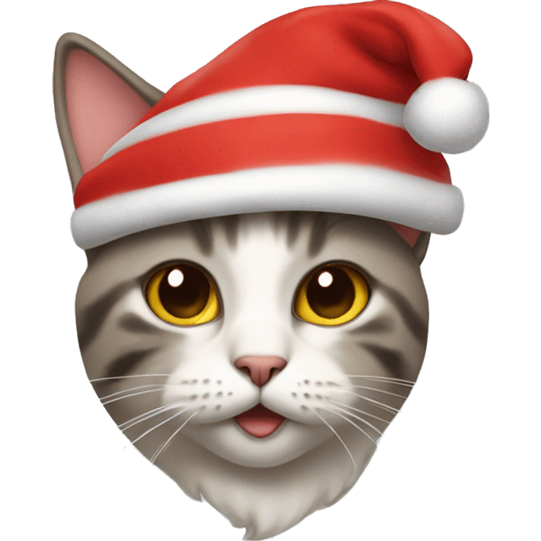 Cat with a Santa hat  emoji