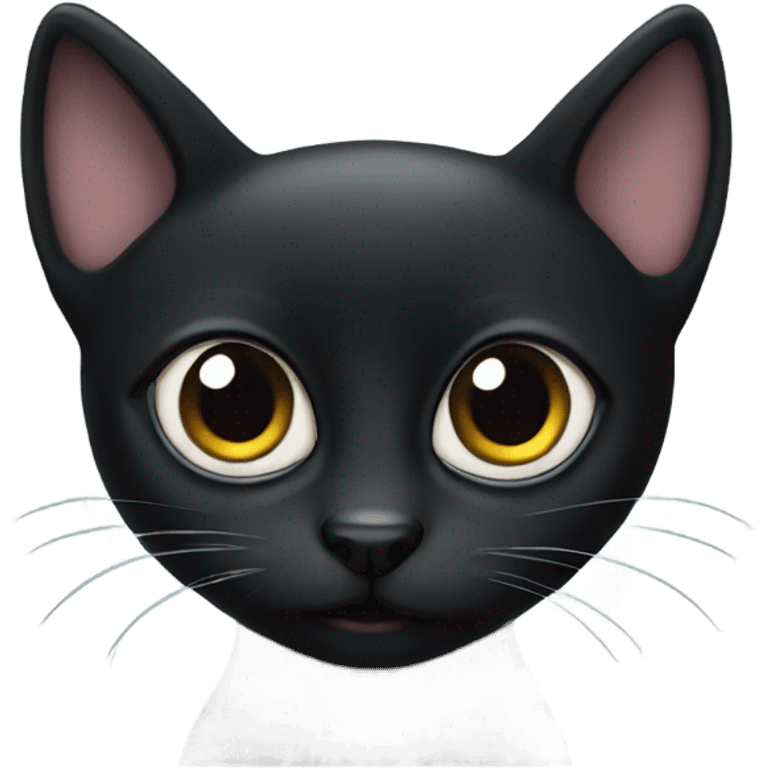 Black cat with big cute eyes emoji