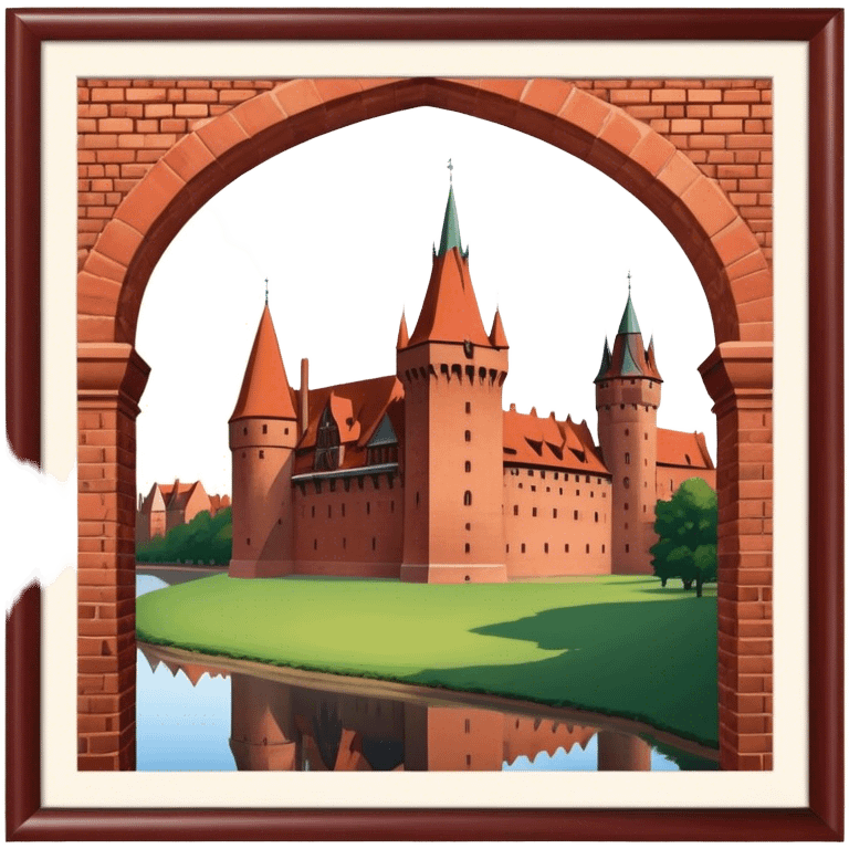 Malbork Castle Landmark Emoji – Featuring the red-brick fortress with its Gothic walls. emoji