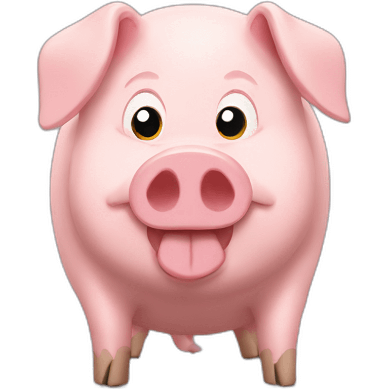 Tire-shaped pig emoji