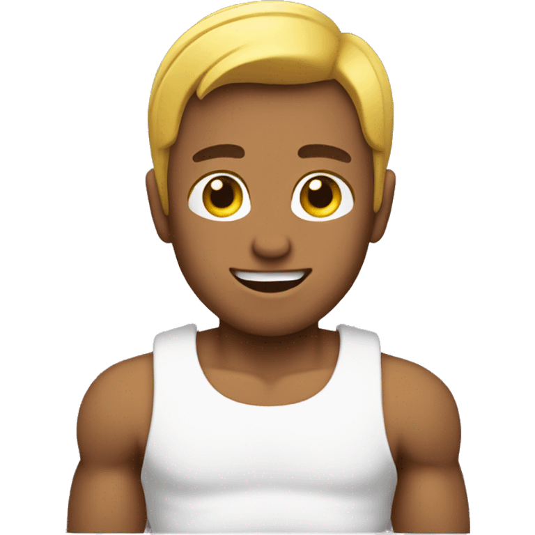 chico color blanco con biceps  emoji