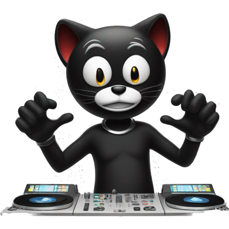 Felix the cat using DJ decks emoji