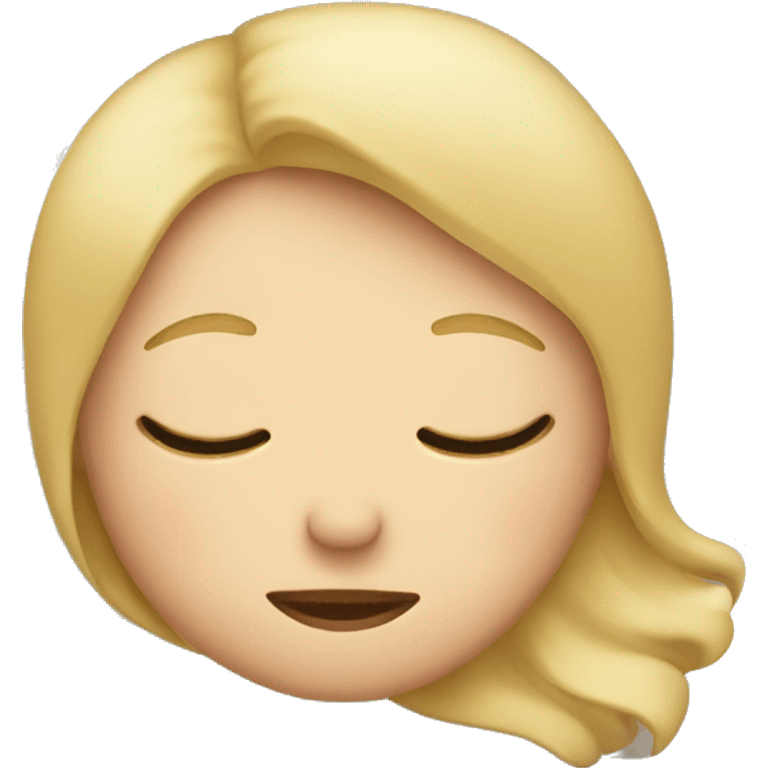 Blond girl sleeping in bed  emoji