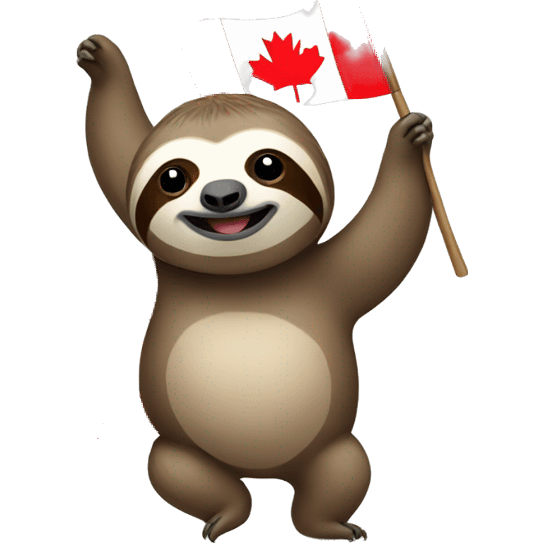 sloth with canadian flag emoji