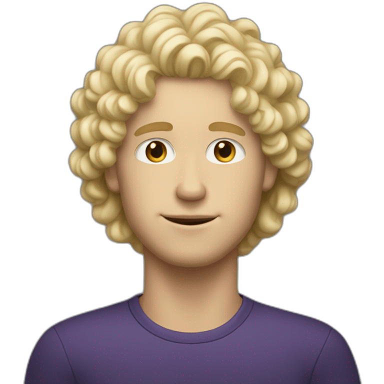 White blonde guy with curly hair emoji