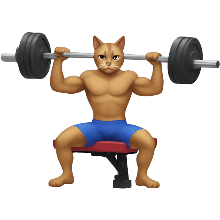 cat bench pressing emoji