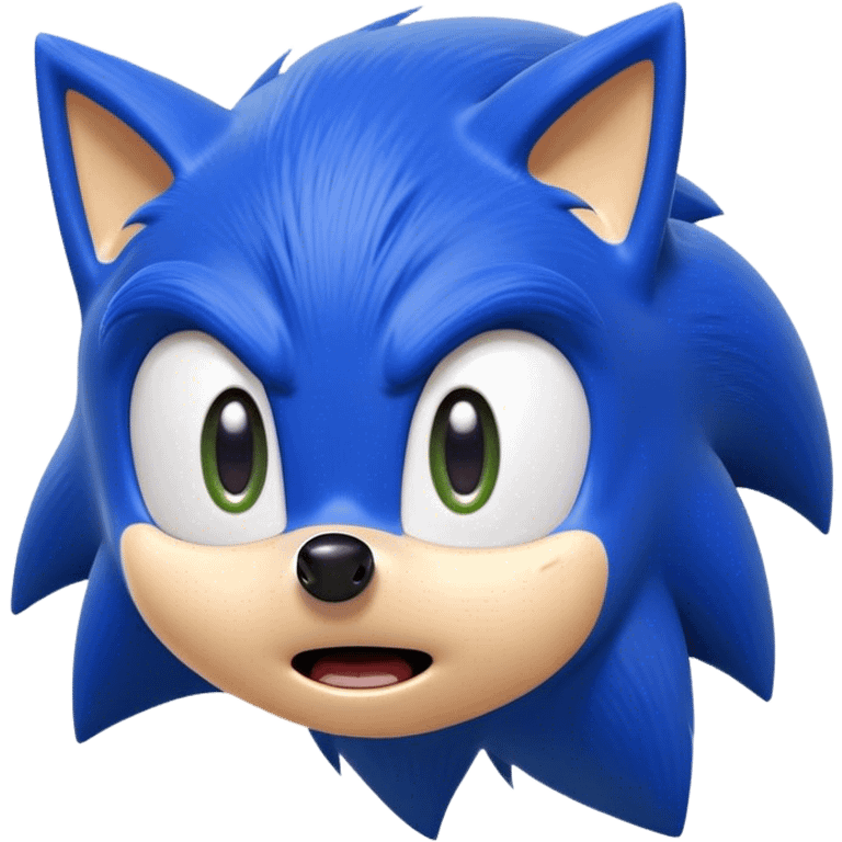 Sonic with a suprised face emoji