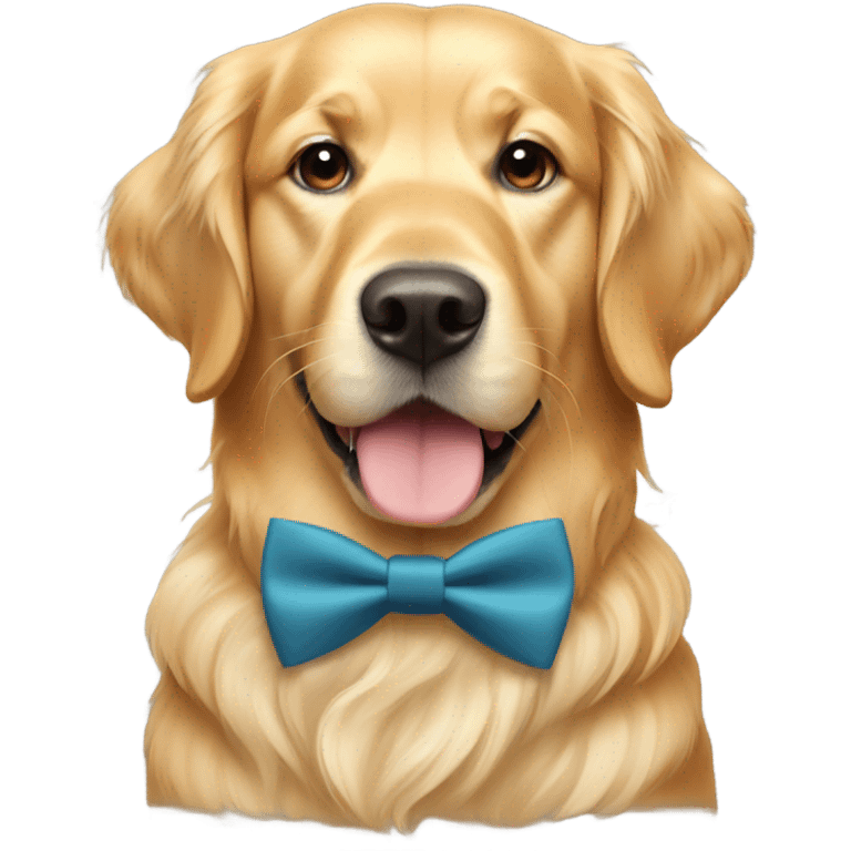 Golden retriever wearing a bow tie  emoji