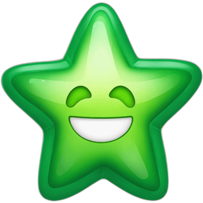 Estrella verde con el número 100 en el medio emoji