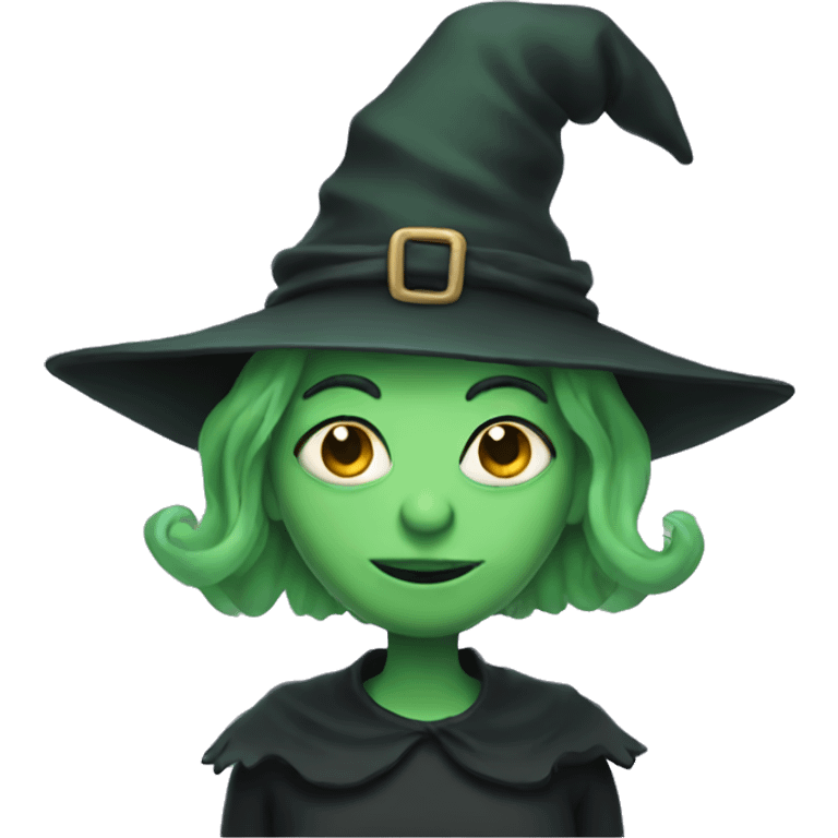 Green ugly witch emoji