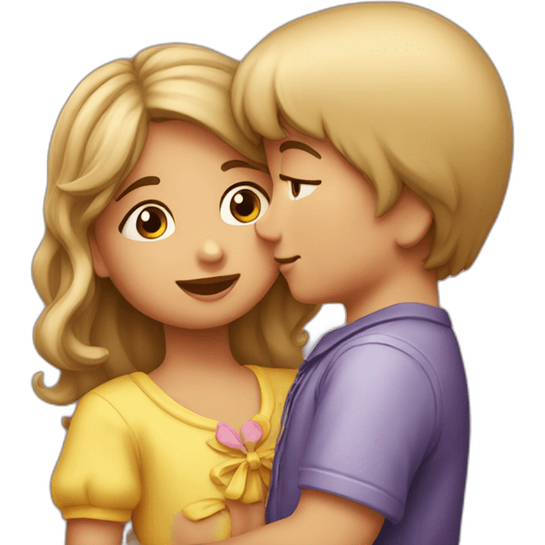 Beso niño a niña emoji