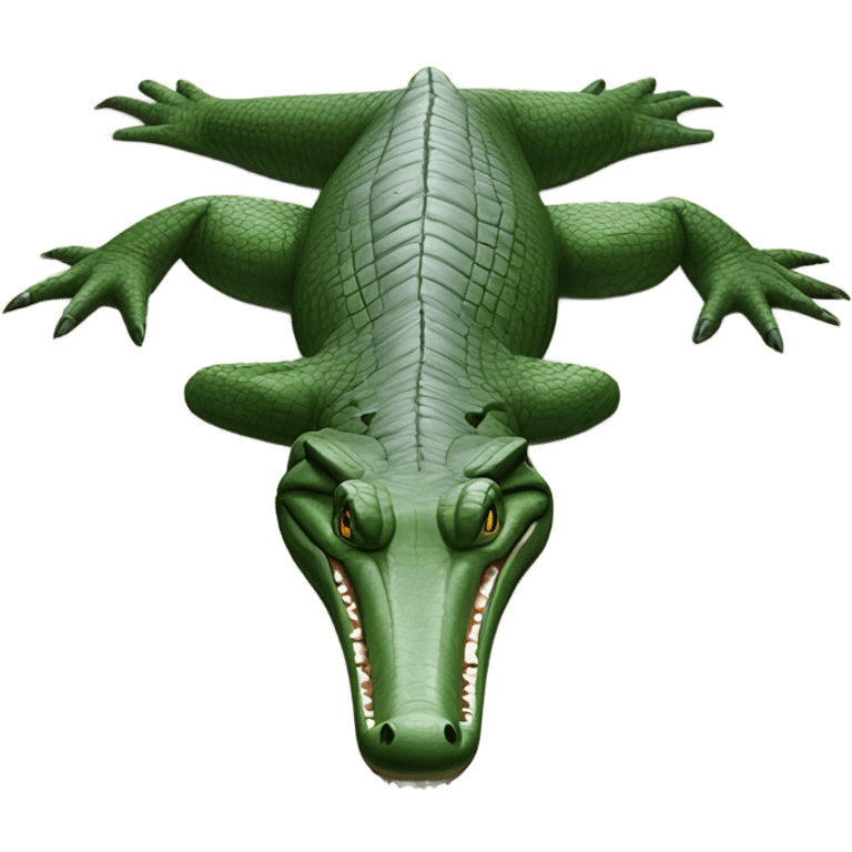 a top down view of a crocodile emoji