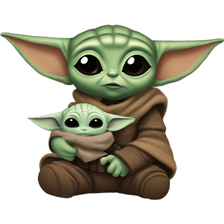 The mandalorian and baby yoda emoji