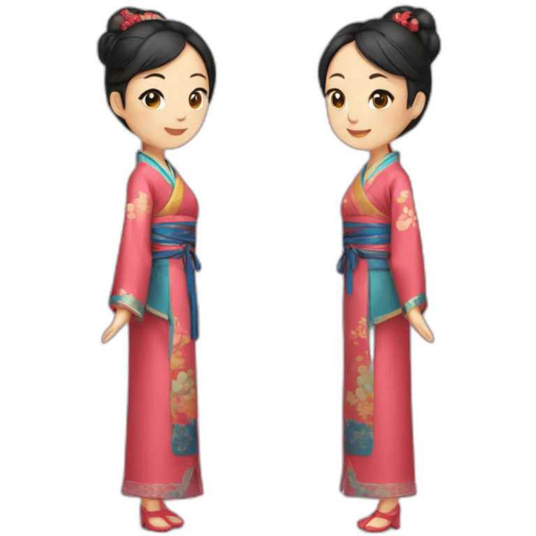 Chinese lady wear Chinese traditional clothes emoji