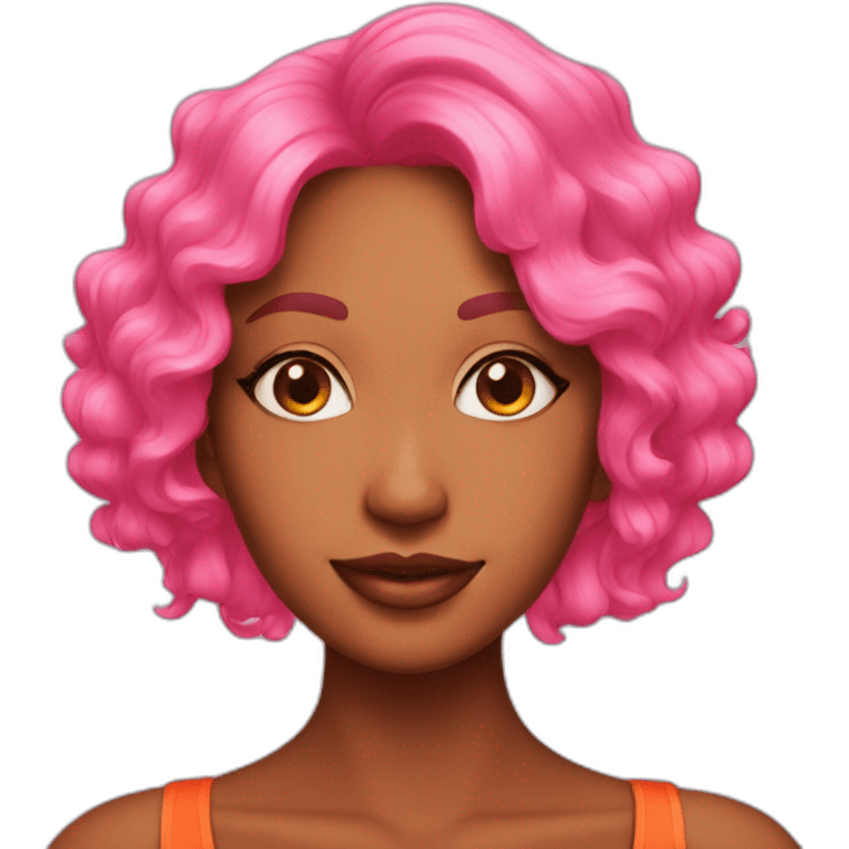 smooth and vibrant shades from orange to pink, curvy emoji